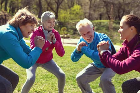 pratiquants en squat