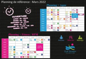 Planning des cours Aqua et Fitness - Gulf Stream